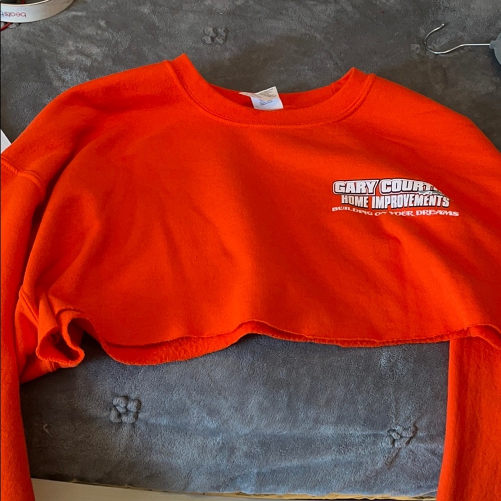 Orange crop top sweater